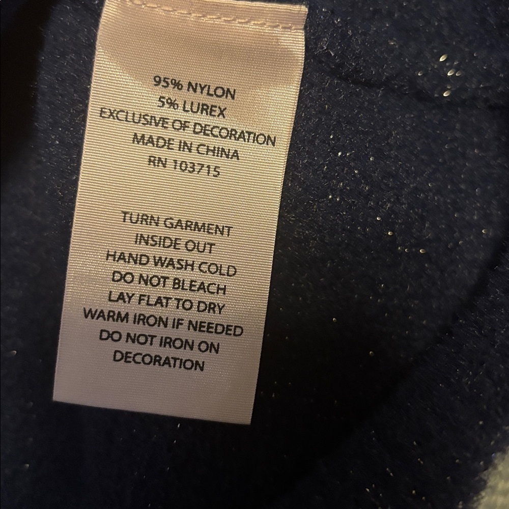 Nanette Lepore Midnight Blue Knit Top METALLIC THREADING THROUGHOUT
PUFF L/S - Picture 12 of 14